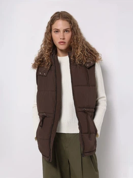 Теплый жилет короткий женский Colin's CL1075667DBR M Dark Brown (8684112818245)