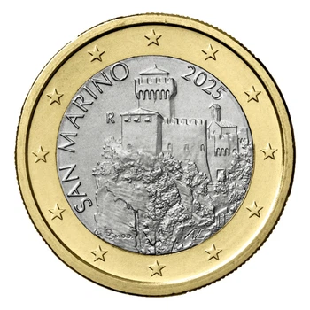 Монета 1 євро Сан-Марино. Новий дизайн. San Marino 2026 UNC