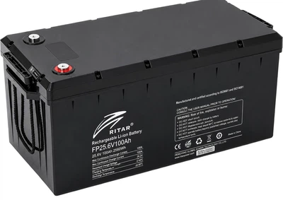 Аккумуляторная батарея Ritar LiFePO4 25.6 В 100 А·ч 2560 Вт·ч с Bluetooth (YT44834)