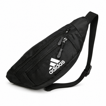 Бананка спортивная через плечо Adidas Oxford 600D черная компактная