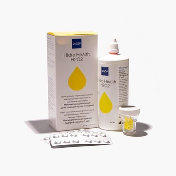 Пероксидная система очистки линз Disop Hidro Health H2O2 360 мл + 36 таблеток