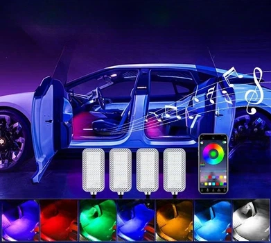 Подсветка салона авто RGB 4 шт USB Bluetooth с управлением через приложение