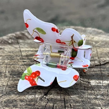 Крабик для волосся метелик White Big Cherry