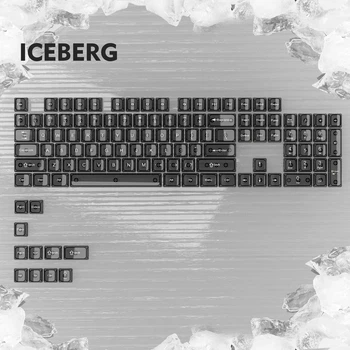 Набір прозорих кейкапів Womier Iceberg Black 115 шт. MDA Profile, PBT, UV Printing