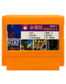 Сборник Игр RMC Famicom Dendy 6 in 1 Ninja Crusaders, NARC, Cabal, Ms. Pac-Mac, Jewelry, Track & Field 90х TV Game Английская Версия Только Картридж Б/У