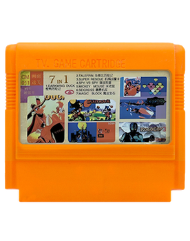 Сборник Игр RMC Famicom Dendy 7 in 1 CM011 Darkwing Duck, TaleSpin, Chip & Dale 1, Spy vs Spy, Mickey Mouse, Seicross, Jewelry 90х TV Game Английская Версия Только Картридж Б/У