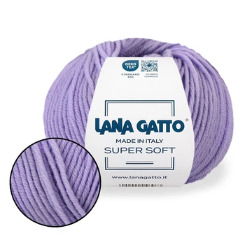Lana Gatto Super Soft, Сирень №10180 - итальянская пряжа, 50 г/125 м, 100% шерсть мериноса, для кардиганов, шарфов, шапок, снудов и детской одежды