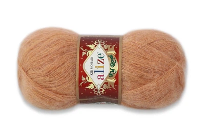 Alize Kid Mohair50, Бежево-коричневий №825, Кід Мохер, 62% кід мохер, 38% поліамід, 50 г / 500 м, легка пухнаста пряжа з мохером, для шалей, павутино