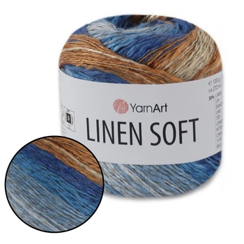 Пряжа YarnArt Linen soft, №7411, 100 г 272 м- нить лен, вискоза, хлопок для вязания