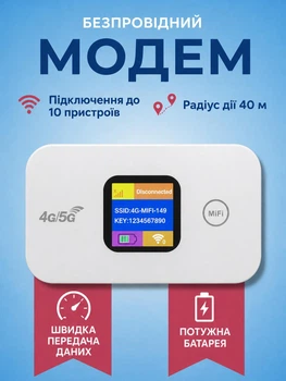 Wi-Fi 4G/5G LTE портативний модем з екраном, роутер з підтримкою сім-карт Київстар, Водафон, Lifecell. Wireless Mobile Wi-Fi Pro 300Mbit MF880 white