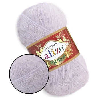 Alize Kid Mohair50, Зимове небо №224, Кід Мохер, 62% кід мохер, 38% поліамід, 50 г / 500 м, легка пухнаста пряжа з мохером, для шалей, павутинок