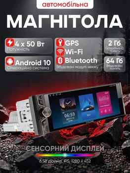 Автомагнитола в машину 1din андроид 2/64GB сенсорная магнитола с экраном IPS 6.58 дюймов авто мультимедиа carplay android auto gps wifi bluetooth автомобильная универсальная 1 дин MP-5003 v4