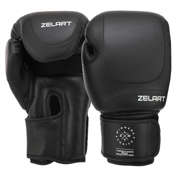 Перчатки боксерские PU Zelart BO-7644 черный, размер 12 oz