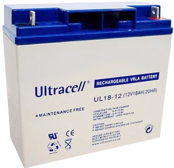 Акумулятор свинцево-кислотний AGM Ultracell 12V 18Ah VRLA (UL18-12)