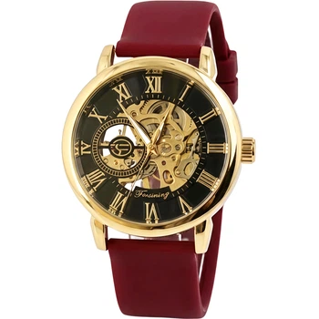 Жіночий механічний годинник Forsining Rich Ruby Red