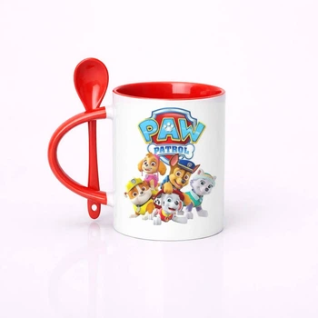 Чашка керамическая с ложкой глянцевая Paw Patrol Щенячий патруль 330 мл (РД031654)