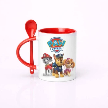 Чашка керамічна з ложкою глянцева Paw Patrol Щенячий патруль 330 мл (РД031655)
