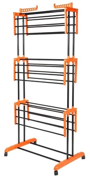Suszarka na pranie Vilde 779125 metalowa pionowa na kółkach XXL 73 x 170 cm Czarna (5900670112988)