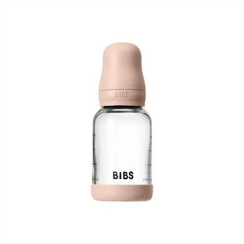 Стеклянная детская бутылочка BIBS Glass Baby Bottle Round Latex 1 pack 120 мл Slow Flow Blush