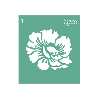 Многоразовый трафарет Rosa 3625101 самоклеющийся, №01, 9х10 см, серия "Цветы"