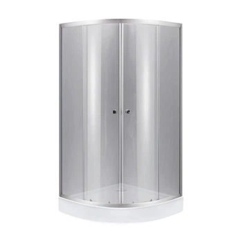 Lidz Набор: Душевая кабина Latwa SC90x90.SAT.LOW.DGR, полукруглая, стекло тонированное 4 мм + Душевой поддон Kapielka ST90x90x14