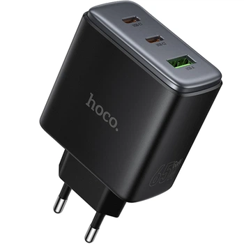 СЗУ C160A Upgrade PD65W+QC3.0 (1USB-A/2C) Black Hoco (2000003506712)