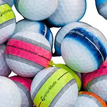 Мячи для гольфа Taylormade Three-Layer, новые мячи Tour Response Stripe Competition Color, четыре цвета, 12 штук.