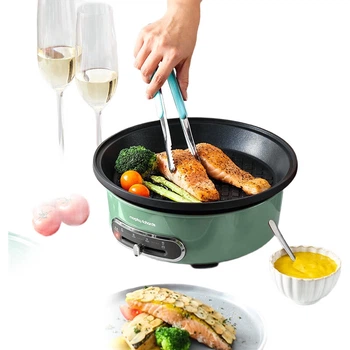 Электрическая многофункциональная кастрюля Morphyrichards Hot Pot с оригинальными аксессуарами MR1057, пластиной для жарки стейков [совместима с MR9087]