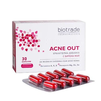Biotrade (Біотрейд) Acne Out вітамінно‑мінеральний комплекс для жирної та проблемної шкіри, капсули від акне, 30 шт — догляд і зах