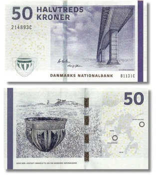 Банкнота 50 крон Данія 2009 (2013) рік UNC