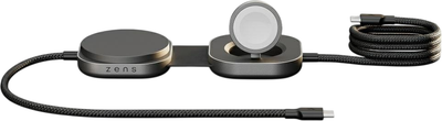 Бездротова зарядка Zens Pro 3 + Apple Watch Qi2 15W USB-C/USB-C Black (ZECC07B/00)