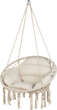 Садова гойдалка Luverno гніздо лелеки boho XXL Big Pillow бежева