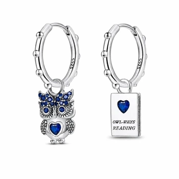 Серьги серебро 925 Original стиль Pandora Сова і книга 9921