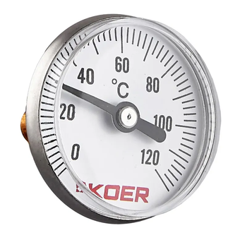 Термометр биметаллический Koer KT.673A (D=40мм 120 град.) (KR4923)