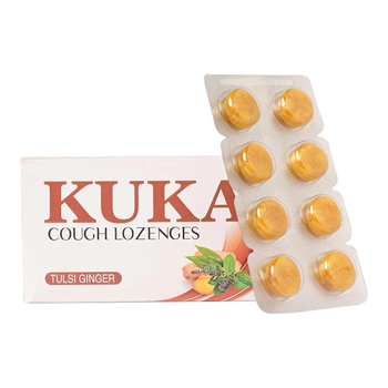 Леденцы Туласи и имбирь, Кука, 8 штук, Kuka lozenges Tulsi Ginger