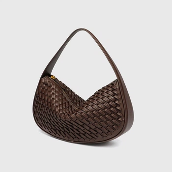 Плетеная сумка на плечо из экокожи в стиле Bottega Veneta Ботега Венета