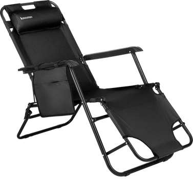 Leżak ogrodowy Luverno Sun Comfort 2w1 Czarny (L-42106)