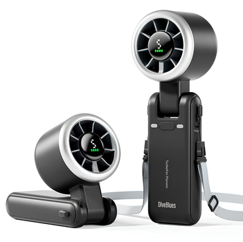 Вентилятор ручной с аккумулятором и дисплеем Diveblues Turbo Fan Темно-серый (N607D-GY)