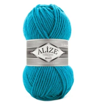 Пряжа для в'язання Alize Super Lana MAXI Колір блакитний 484