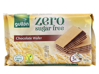 Вафлі Gullon Diet Nature без цукру з шоколадною начинкою 180 г (8410376059397)