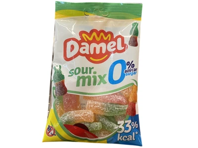 Жувальні цукерки Damel Sour Mix Кислий мікс без цукру та без глютену 90 г (8411500115354)