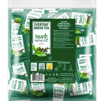 Чай зелений Tea Moments Everyday Green Tea Щоденний Зелений чай 50 саш по 1.7 г