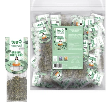 Чай зеленый Tea Moments Original Green Vibe Оригинальное зеленое настроение 50 кадди-пакет по 2.2 г