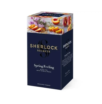 Чай черный Sherlock Secrets Spring Feeling Спринг Филлинг 22 саш по 1.8 г с чабрецом и персиком
