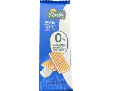 Вафлі Florbú Nata 0% без доданого цукру зі смаком вершків 150 г (8411414015139)