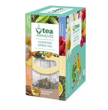 Набор чая Tea Moments Assorted Green tea Ассорти Зеленого чая 15 кадди-пакет 5 вкусов по 3 шт