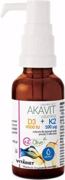 Suplement diety Vitadiet AKAVIT Witamina D3 4000 IU + K2 100 mcg 29.4 ml (5900425006289)