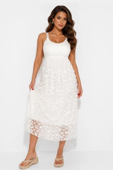 Платье женское однотонное молочного цвета Fashion размер 42-44 (217370)
