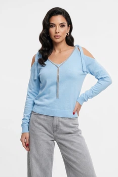 Кофта жіноча однотонна блакитного кольору Fashion розмір 42-44 (217347)