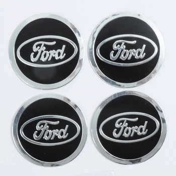 Наклейка на колпаки Ford 90 мм черная (4 шт)